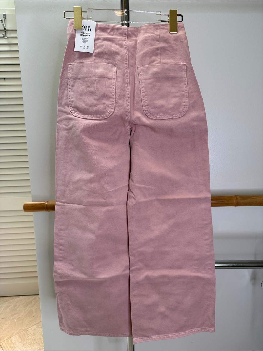 Zara Pink High Waist Wide Leg Pants Size 0 NWT - Picture 4 of 4